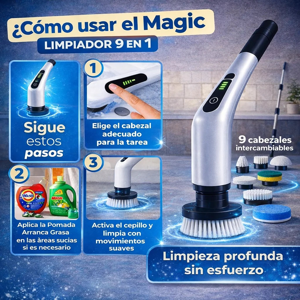 MultiClean Pro™ 9 en 1 - El Cepillo Que Hace El Trabajo por Ti